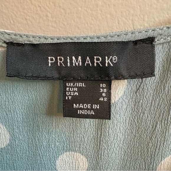 Primark Blue Puff Sleeve Peplum Blouse - Picture 3 of 8